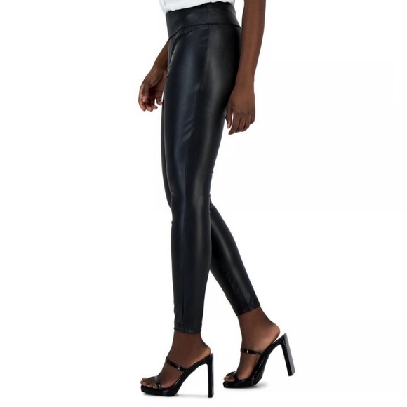 INC International Concepts Black Faux Leather Leggings - Picture 2 of 10